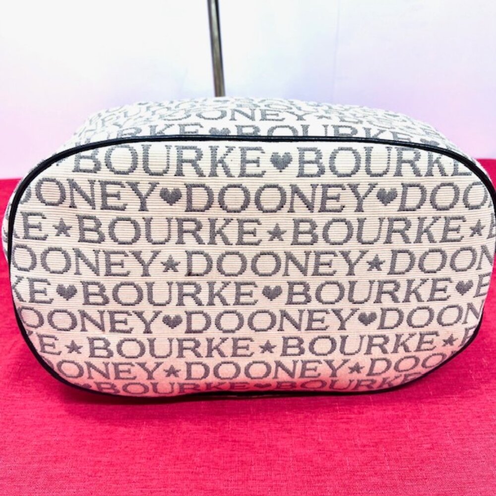 Dooney & Bourke Logo Jacquard & Leather Shoulder Bag 16"x7.5"x13" + Free Scarf - Picture 10 of 16